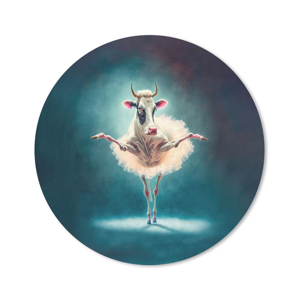 MuchoWow Mauspad Mousepad Kuh - Rock - Ballett - Tiere - Porträt - Kinder 30x30 cm - Mousepads - Maus Mat - Pad - Mausunterlage - Tischunterlage...