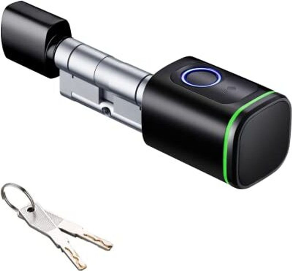 TT Lock Ble Smart Door Euro Zylinderschloss, elektronischer Fingerabdruck -IC -Kartenschlüssel, Release (Black, 35/35 70 mm)
