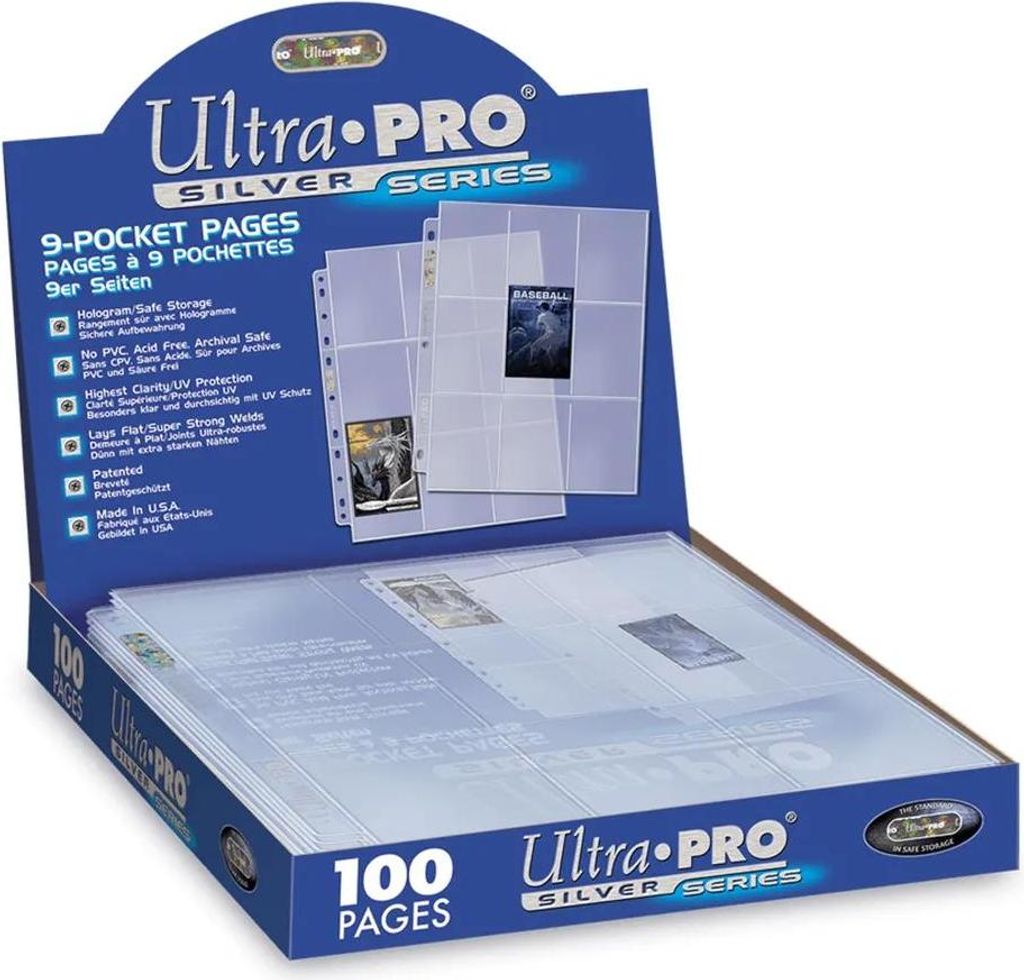 100 Ultra Pro 9-Pocket Serie Argento Pagine Cartella Pagine Immagine del prodotto 