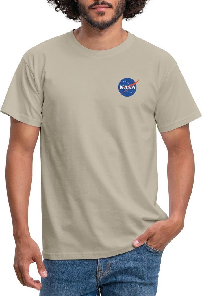 Spreadshirt NASA Klassisches Logo Als Brustlogo Männer T-Shirt, 4XL, Sandbeige