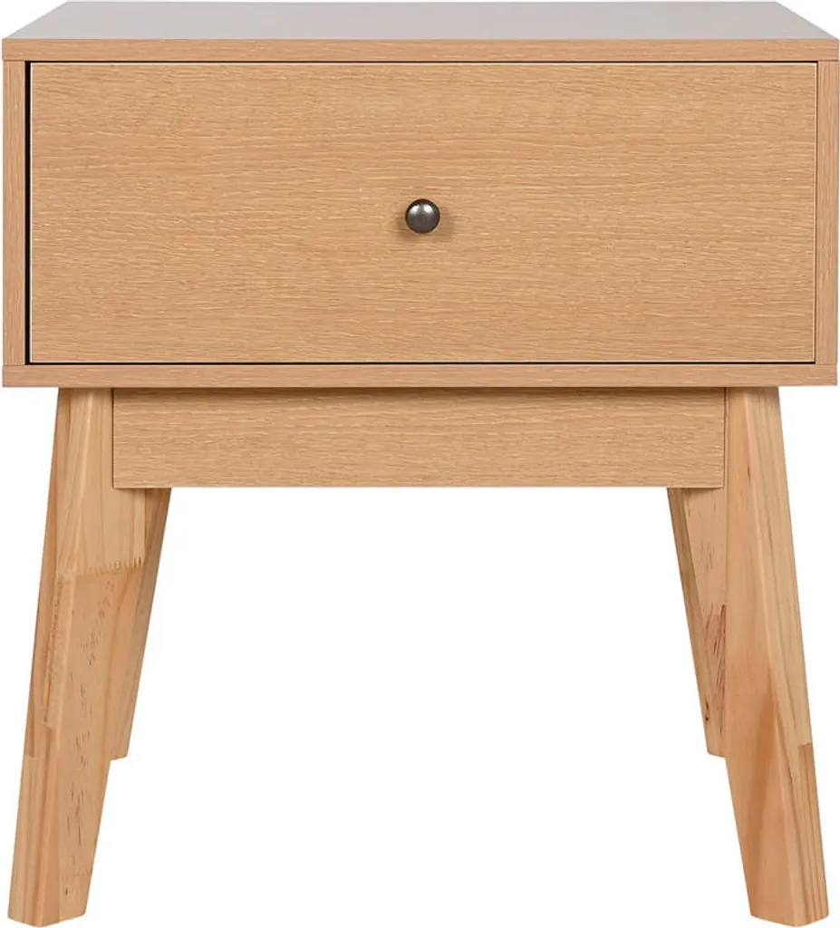 Table de nuit Home ESPRIT naturel 45 cm, chevet bois compact pour lit