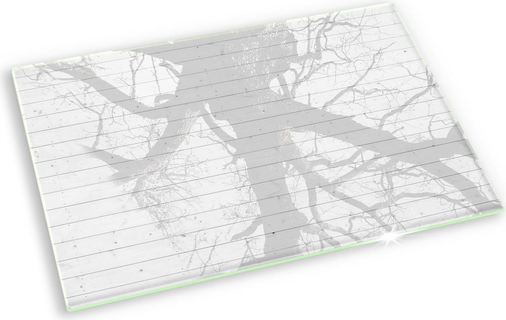 Glasplatte für Grabkerzen Gummifüße Glas Motiv - 80x52 cm - Moderne helle Tafeln