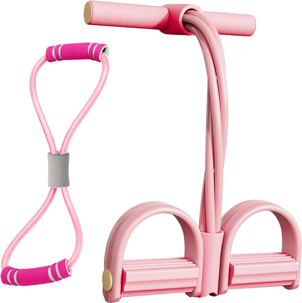 Figur 8 Widerstandsband 6-Rohr-Pedalzieher mit Griff Multifunktions-elastisches Yoga-Sit-up-Zugseil Männer Frauen Pedalspanner Trainingsgerät Tra...