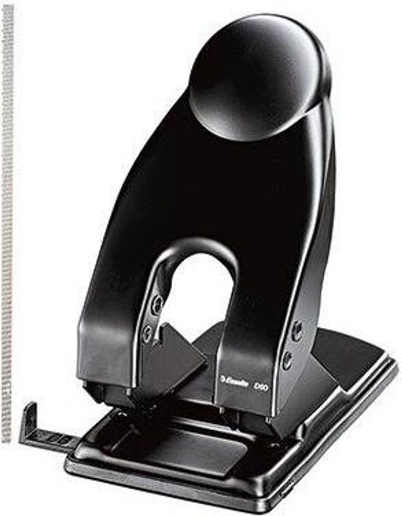 Esselte Locher D60 mit Anschlagschiene schwarz Produktbild 