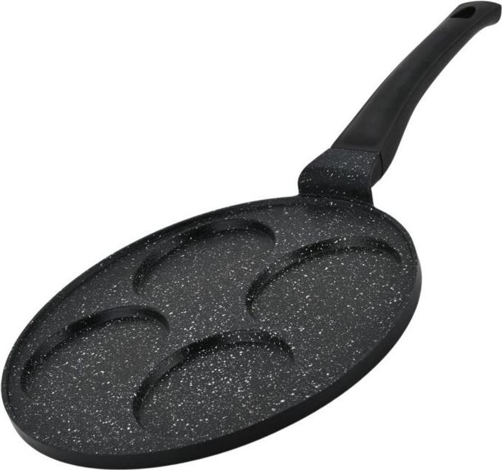 Herzberg HG-CP264HO: 26cm Marmorbeschichtete Pfannkuchen- Und Crêpepfanne - 4 Schlitze