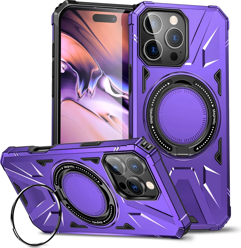 ENCASED Custodia In Silicone Per IPhone 16 Con Pellicola Vetro - Compatibile MagSafe, Morbida E Sottile, Colore Viola