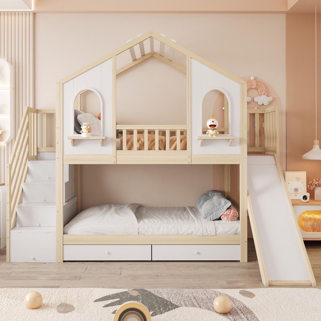 Poschodová posteľ 90x200 cm s úložným priestorom, detská Obrázok produktu 