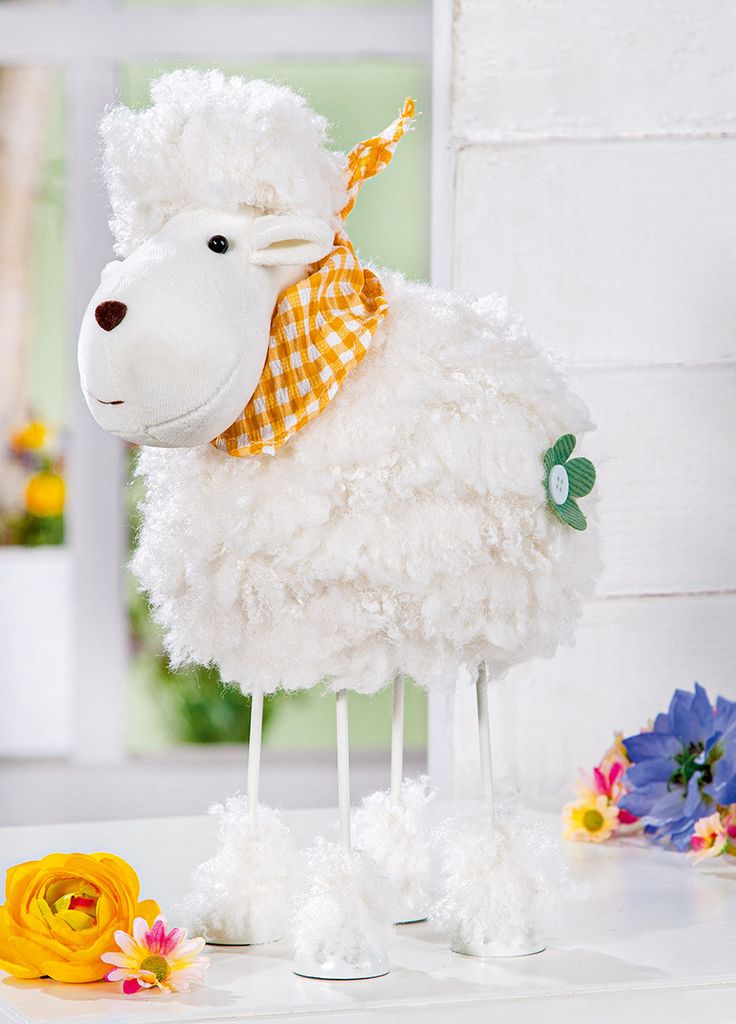 Gilde Figur, "Molly", Textil, weiß, VE 3, L. 21,5 cm, B. 16 cm, H. 32,5 cm Höhe: 32.50 cm Breite: 16.00 cm Tiefe: 21.50cm 58243