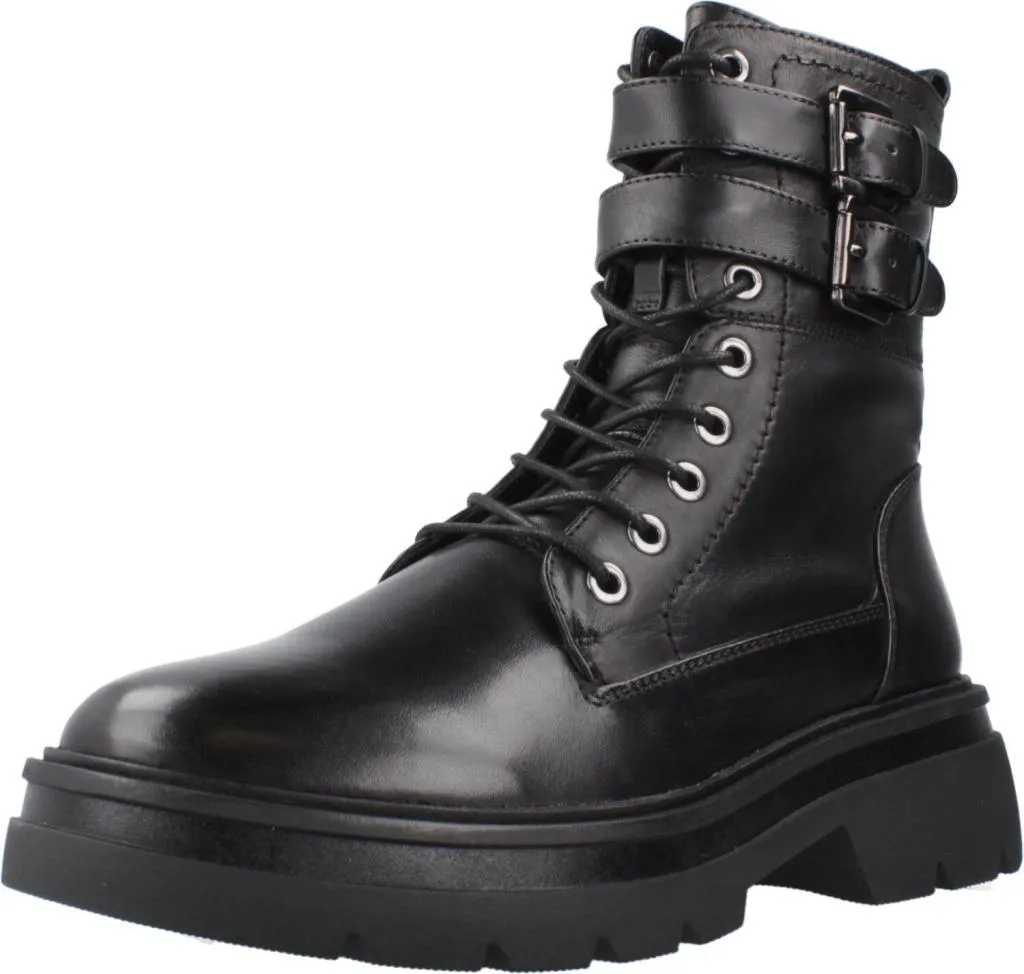 Bottines Souples en Cuir Noir Polly 04-2695 avec Talon Confortable