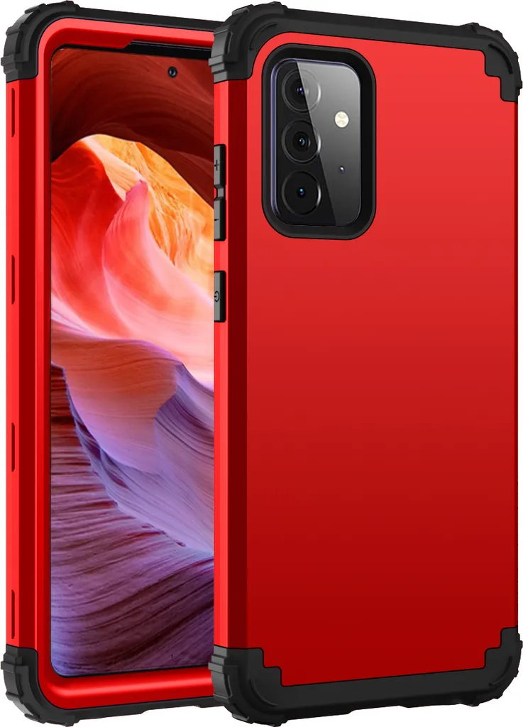 Cover Rossa Samsung A72 5G Protezione Totale Ibrida 3in1 Anti-Shock