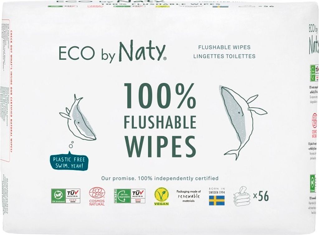 ECO Feuchttücher Naty unparfümiert - spülbar - vorteilhafte Produktbild