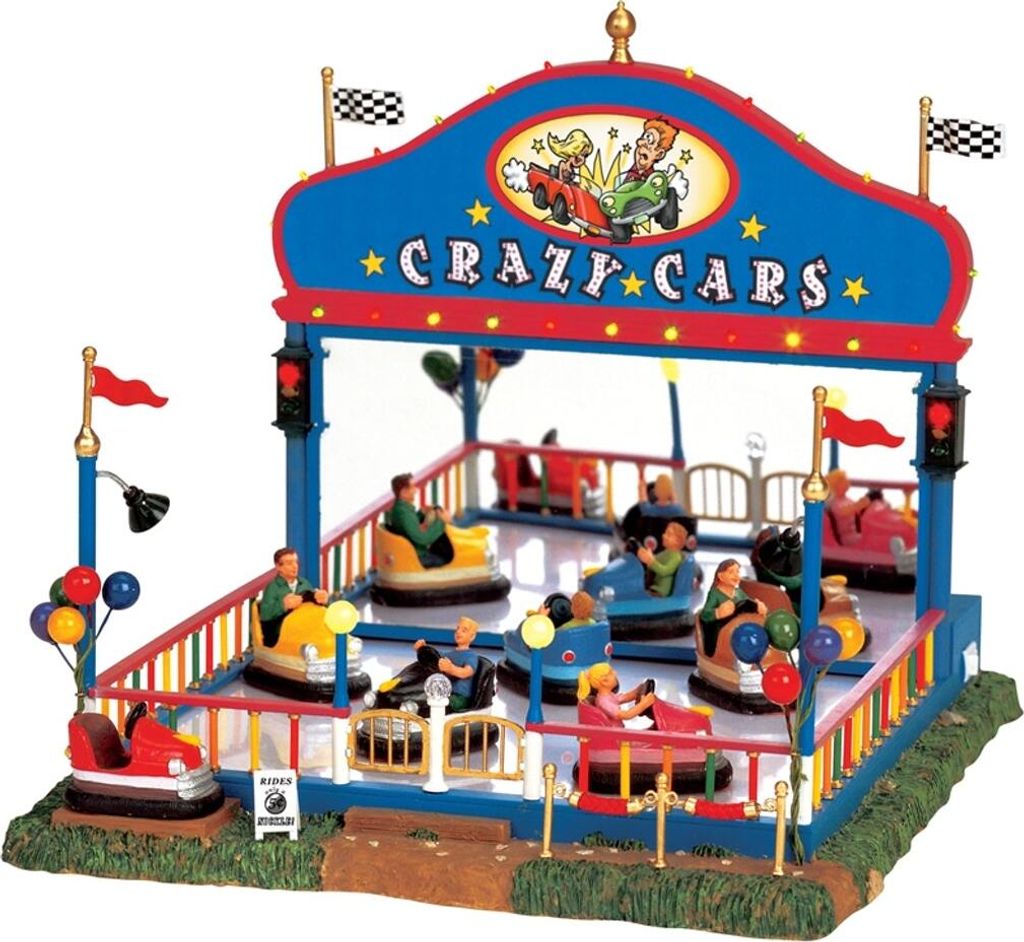 Kersthuisje Crazy cars LEMAX Productafbeelding 