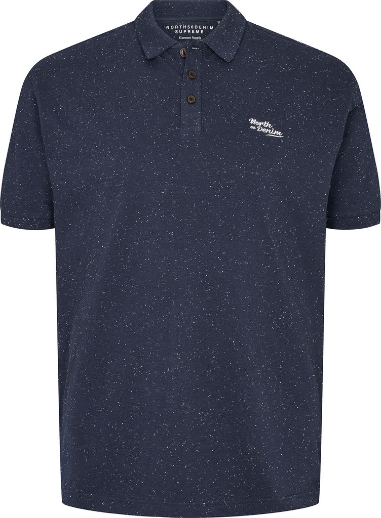 North 56Denim XXL Polo Sprenkel-Optik dunkelblau