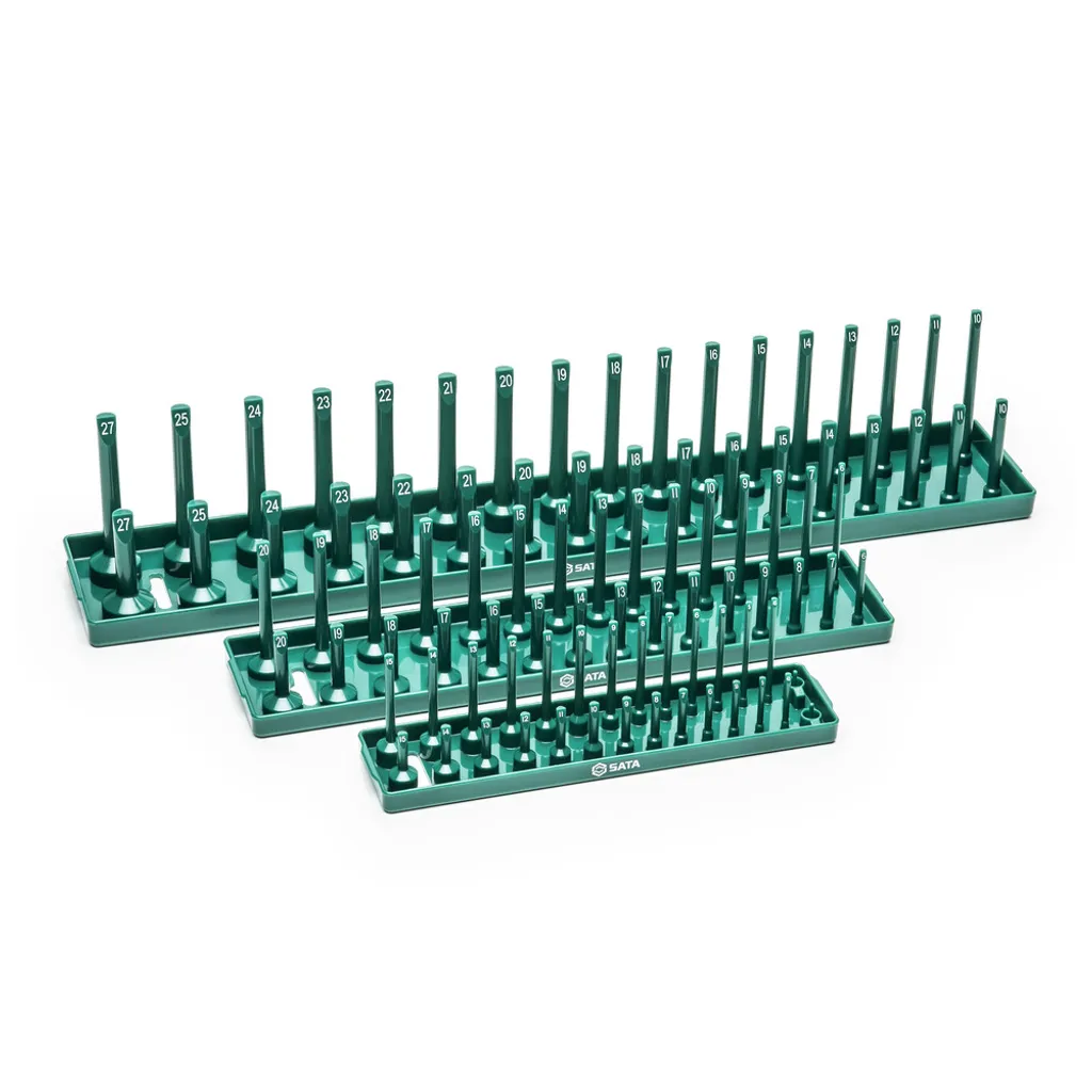SATA 95105 Jeu de 3 supports de rangement pour douilles SATA 1/4 3/8 1/2