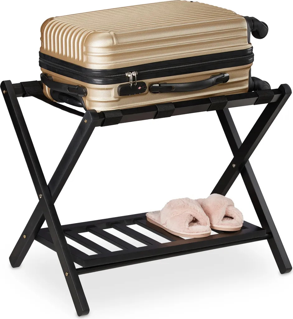 Reggivaligia Pieghevole Relaxdays con Ripiano Scarpe - Salvaspazio Casa
