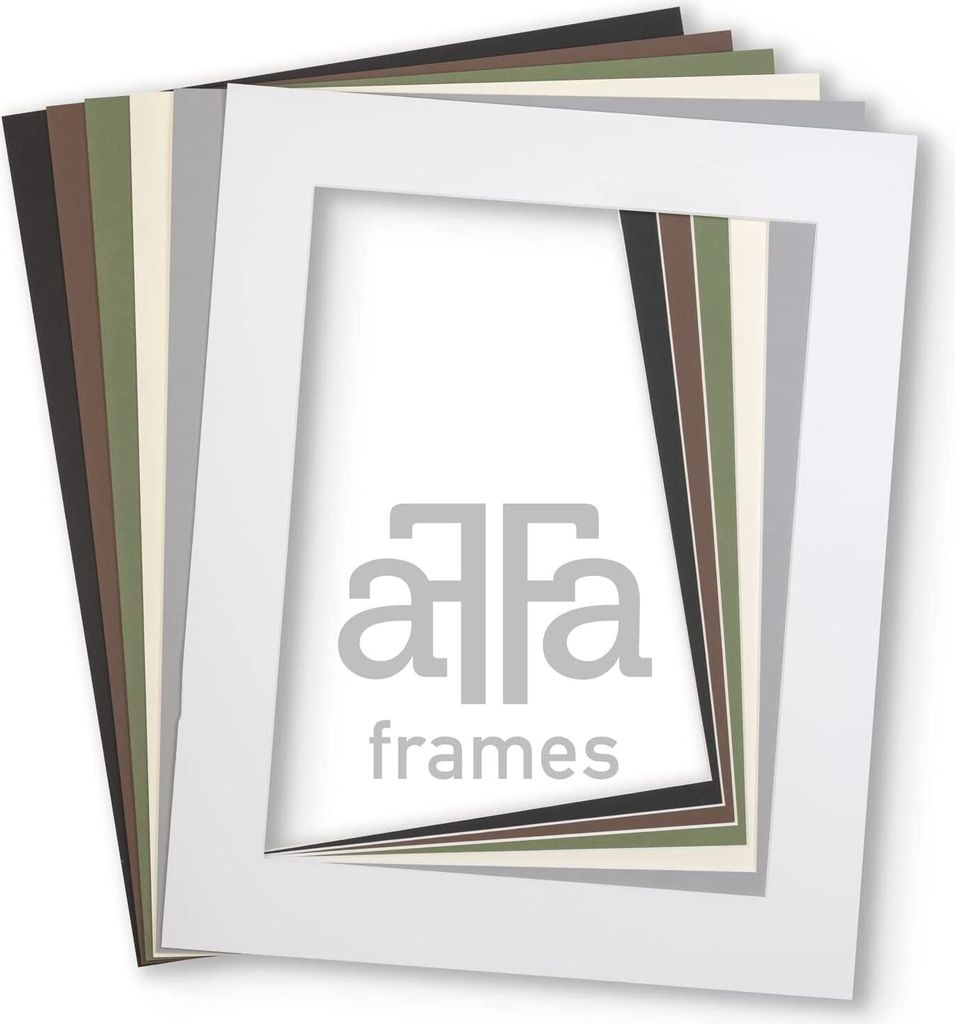 aFFa frames Passe Partout | Minimalistische Bildunterlage zur Anzeige Ihrer Fotos, Poster, Diplome | Karton, Farbe, Bunt, 40x50 cm | 10 Stück pro Set
