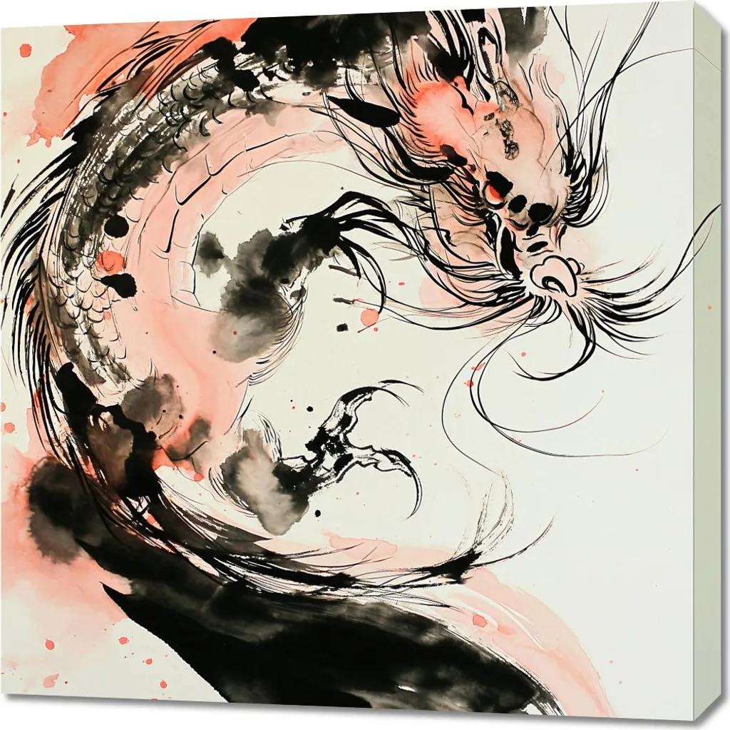 Décoration Murale Dragon 70x70 cm pour Salon ou Bureau de Gamer