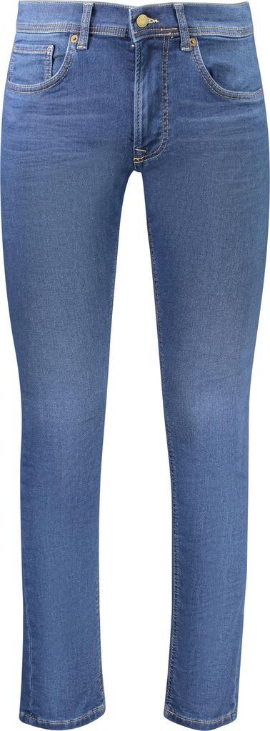 Stylische Herren Slim Fit Jeans: Blau, 5 Taschen, Reißverschluss