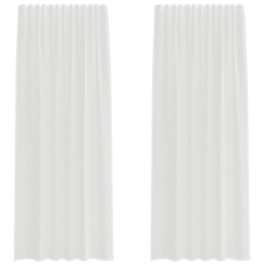 Voile Vorhänge mit Schlaufen 2 Stk. Sandfarbe 140x260 cm