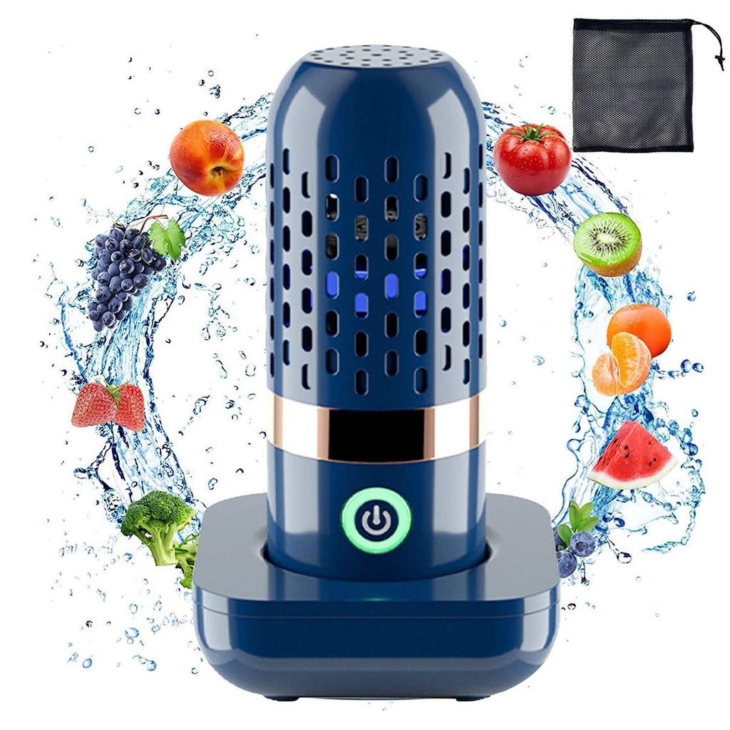 Tragbarer Obst- & Gemüse-Reiniger, 3000mAh Ultraschall-Kapsel, OH-Ionen Reinigungstechnologie, USB aufladbar, für Obst, Gemüse, Reis & Geschirr ...