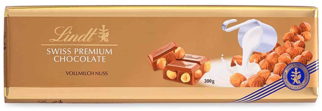 Lindt Swiss Premium Chocolate Vollmilch Nuss Tafel 300g Produktbild 