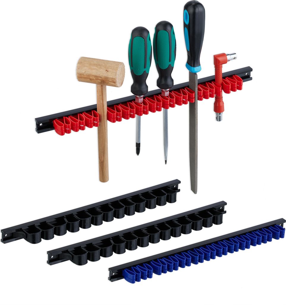 Relaxdays Werkzeughalter 4-teiliges Set, Werkzeugleiste für Produktbild 