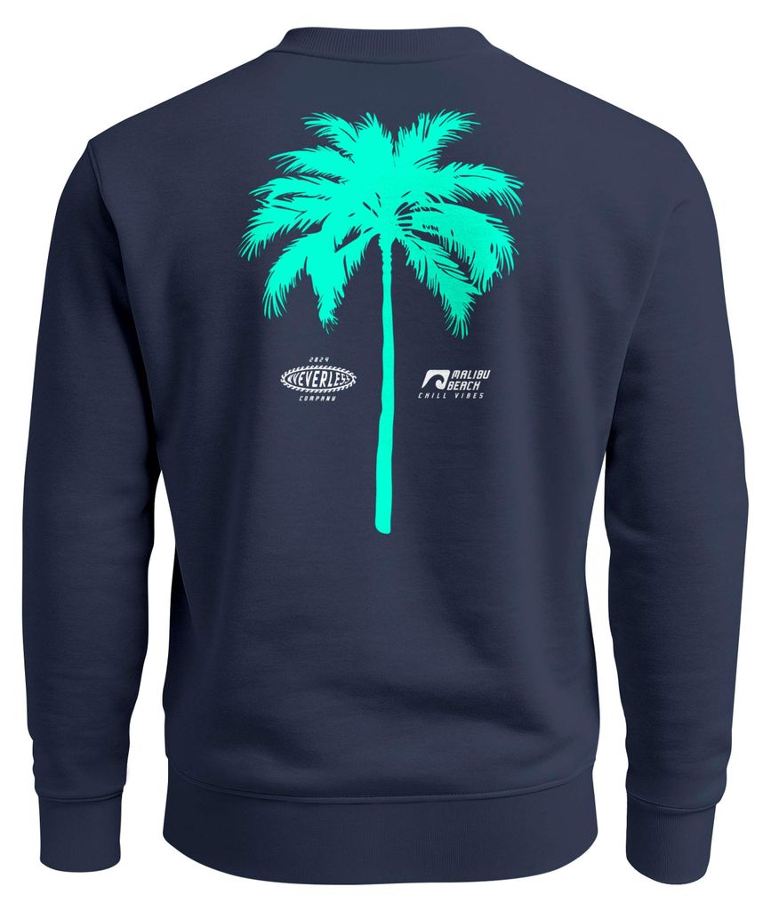 Sweatshirt Herren Pullover mit Backprint Palme Graphic Pullover Fashion Streetwear Neverless