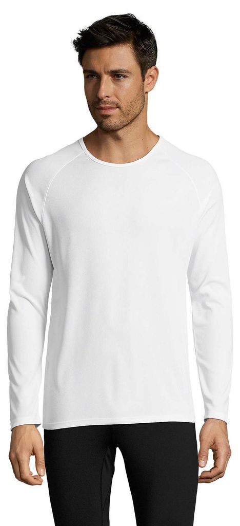 SOLS - T-Shirt für Herren - Sport Langärmlig LT1549 (3XL) (Weiß)