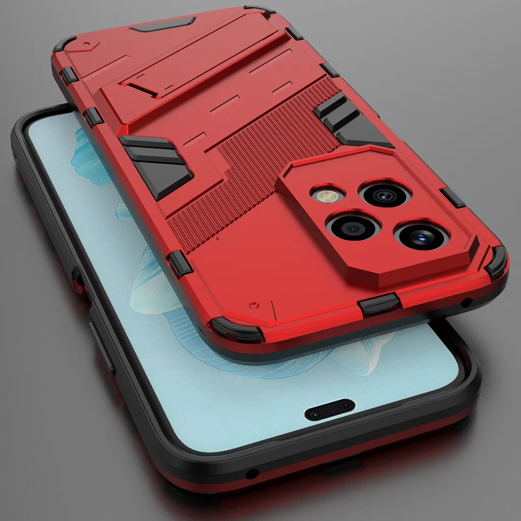 Custodia Protettiva Honor 200 Lite PC+TPU | Rossa con Stand - 7