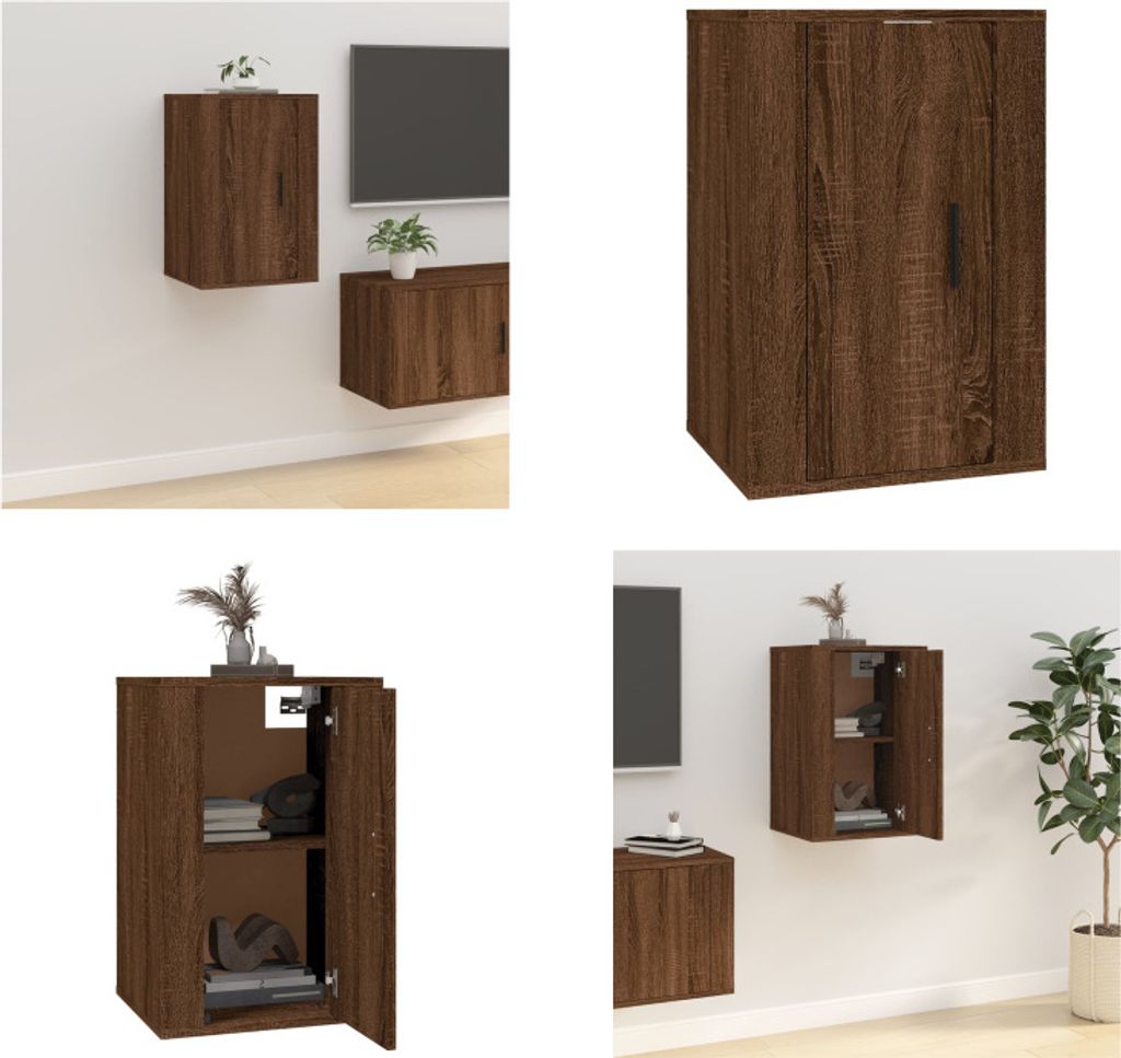 vidaXL TV Wandschrank Braun Eichen Optik 40x34,5x60 cm - TV-Wandschrank - TV-Wandschränke - TV-Schrank - TV-Konsole