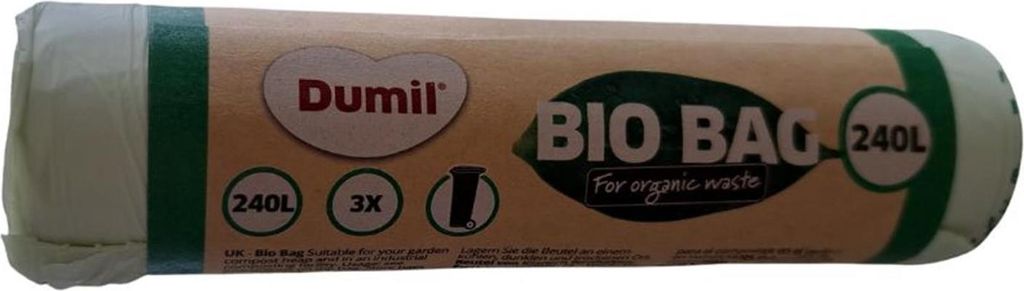 Dumil biologisch afbreekbare vuilniszakken, 240 liter, 3 Productafbeelding 