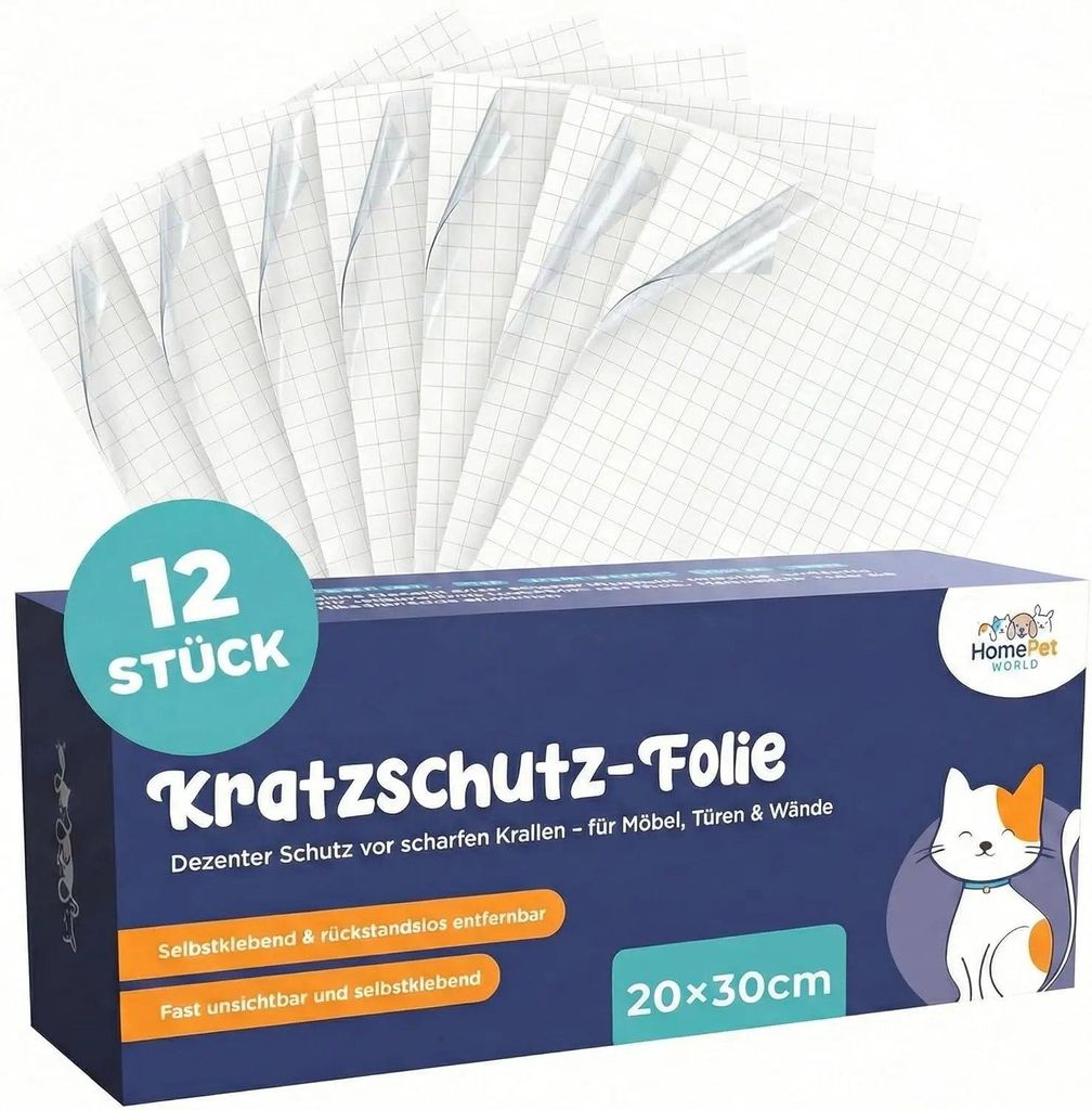 HomePetWorld Kratzschutzfolie Katzen 20x30 cm 12 Stück Produktbild 