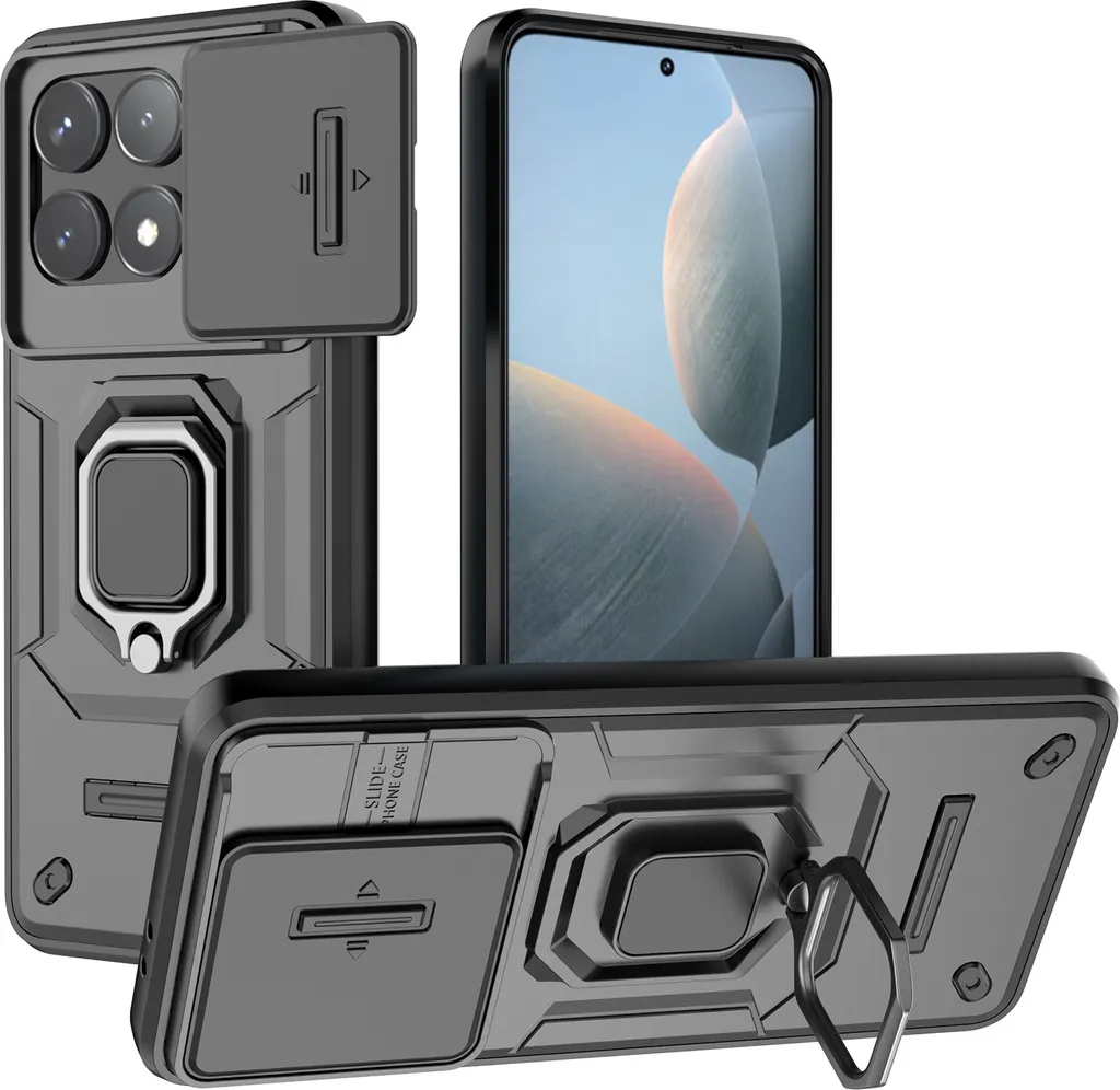 Offerta Cover Redmi K70 Pro: Doppio Strato Nera con Supporto