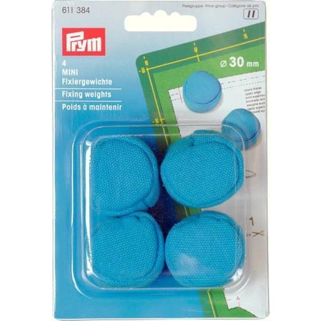PRYM Fixiergewichte MINI, blau, Ø 30 mm