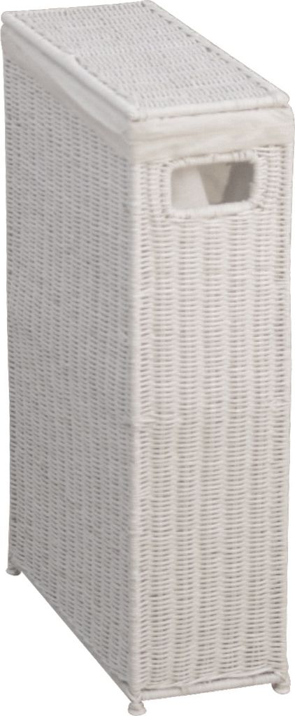 Raumspar Wäschekorb Rattan weiß 60x16x39cm