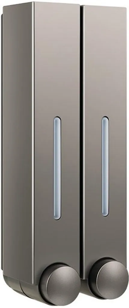 Distributeur de savon mural double 2 x 420 ml en ABS gris anthracite
