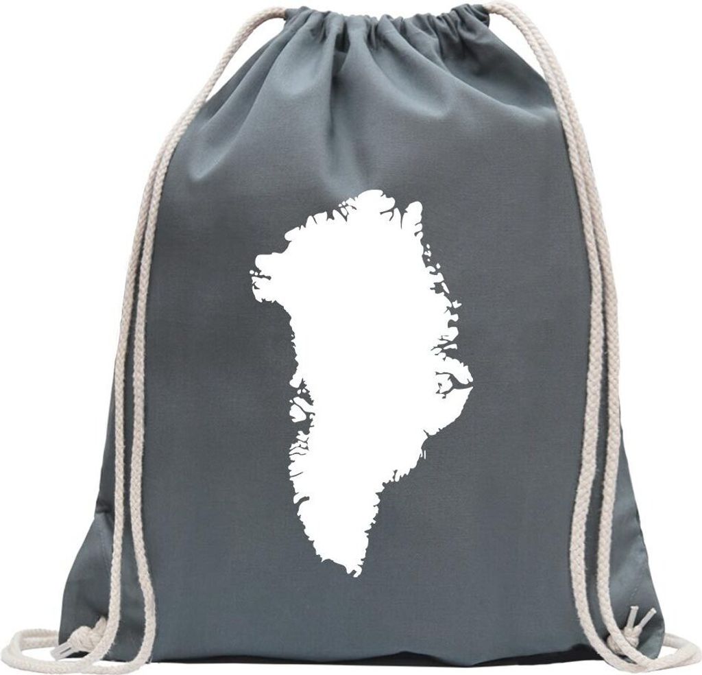 Kiwistar - Turnbeutel - stahlgrau - Guatemala Umriss Kontur - Fun Rucksack Sport Beutel Gymsack Baumwolle mit Ziehgurt