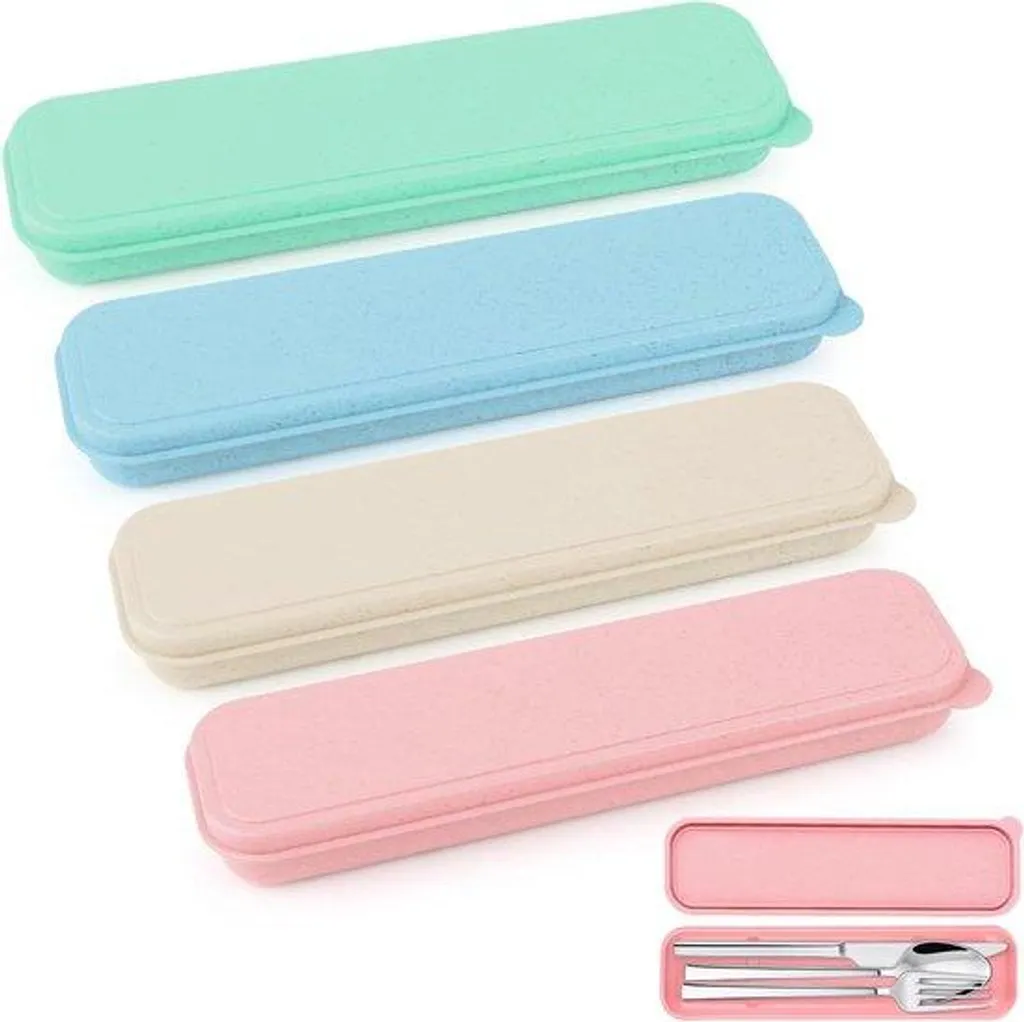 Set de couverts pour pique-nique et camping avec étui de rangement rigide