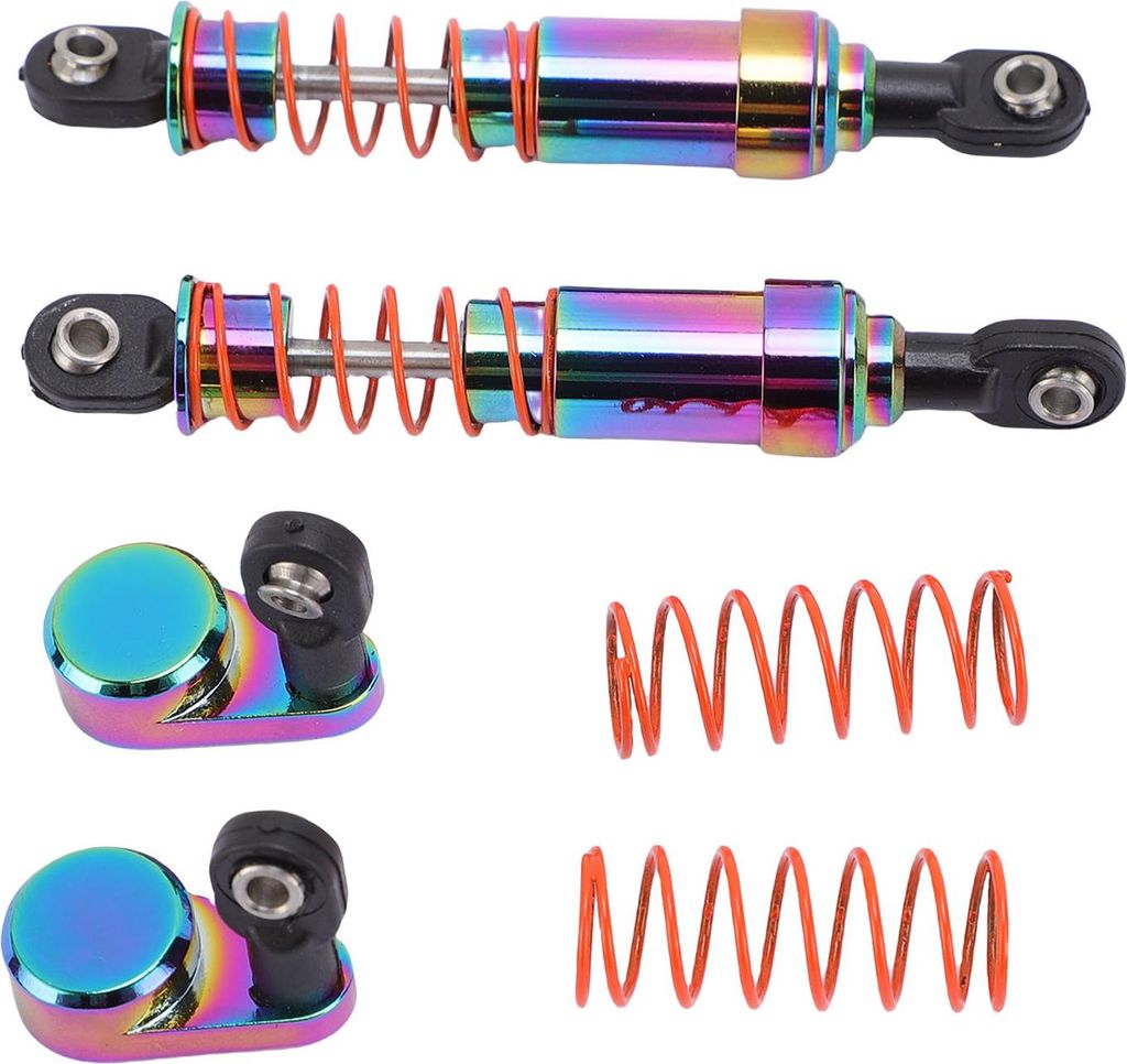 1 Paar RC -Stoßdämpfer -Kit -Dämpfer mit Versatzkappen Federn Fernbedienungspfus -Teile Aluminiumlegierung großer Kaliber Bunte elektroplated 7...
