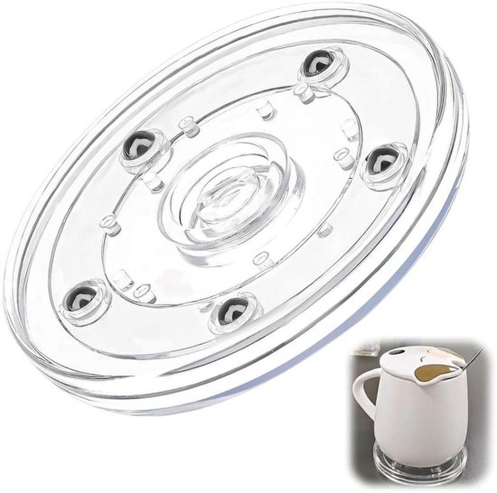 Unyqoos Drehbares Acryl-Plateau für Küche, 10 cm, transparent, vielseitig einsetzbar, leicht zu reinigen, platzsparend