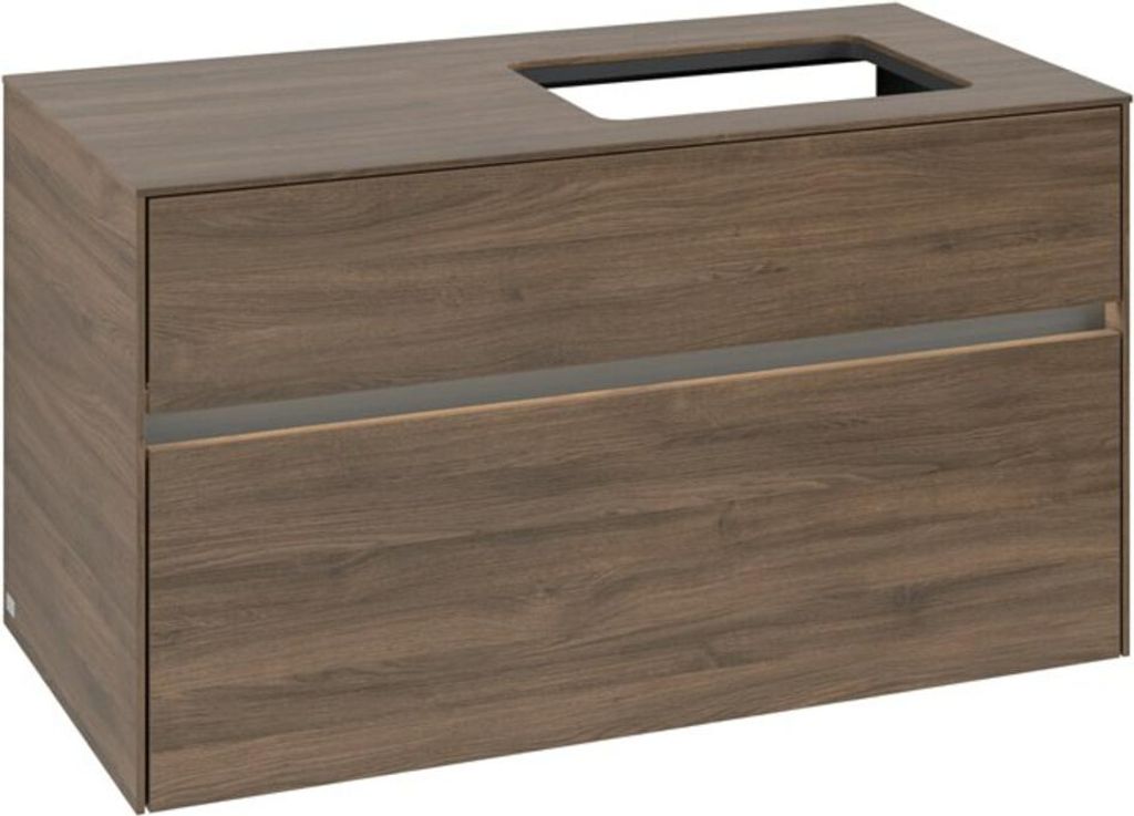 V&B Waschtischunterschrank Collaro 100x54,8x50cm, WT r, LED 7,3 W, Ariz. Oa