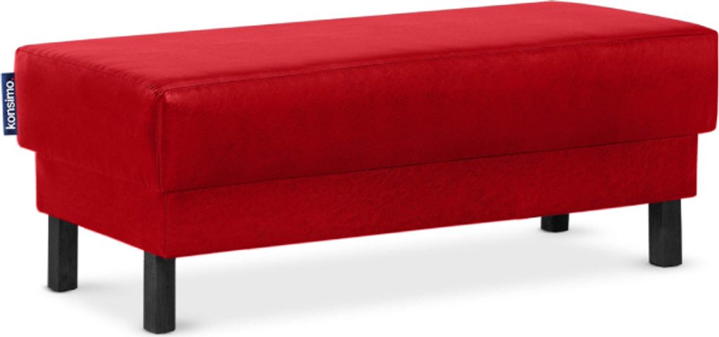 KONSIMO Sitzhocker auf hohen Holzbeinen "ESPECTO", Rot, Kunstleder, Modern, 106x47x56cm