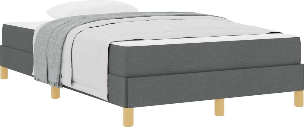 Boxspringbett mit Matratze Dunkelgrau 120 x 200 cm Stoff