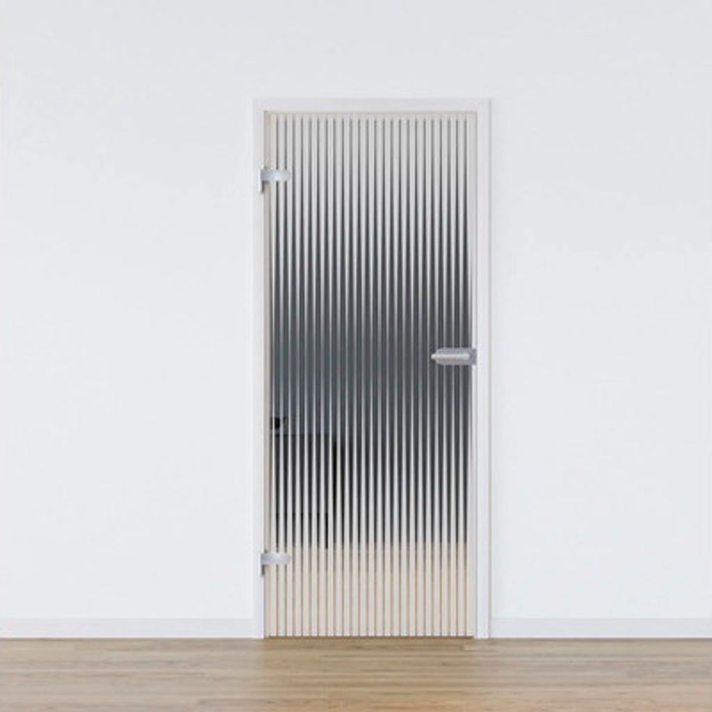 Pertura Glastür Glera Ripple 02 709 x 1960 x 8 mm Links für Beschlag Studio