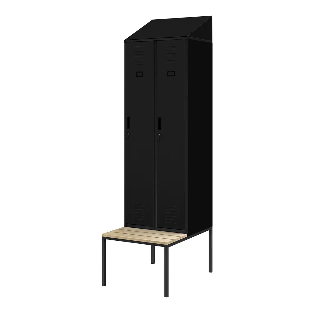 Armoire de Vestiaire avec Assise et Ventilation Noir Jan Nowak 230cm