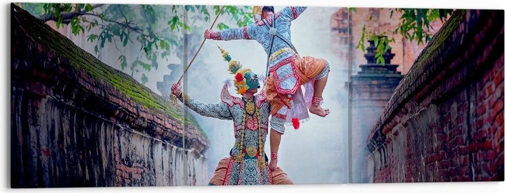 Bild auf Leinwand - Leinwandbild - Krieger Schwert - 150x50cm - Wand Bild - Wanddeko - Wandbilder - Leinwanddruck - Bilder - Kunstdruck - Wanddekor...