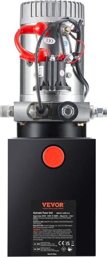 Hydraulikpumpe 4 Quart einfachwirkende Pumpe für Kippanhänger, Antriebseinheit DC 12V