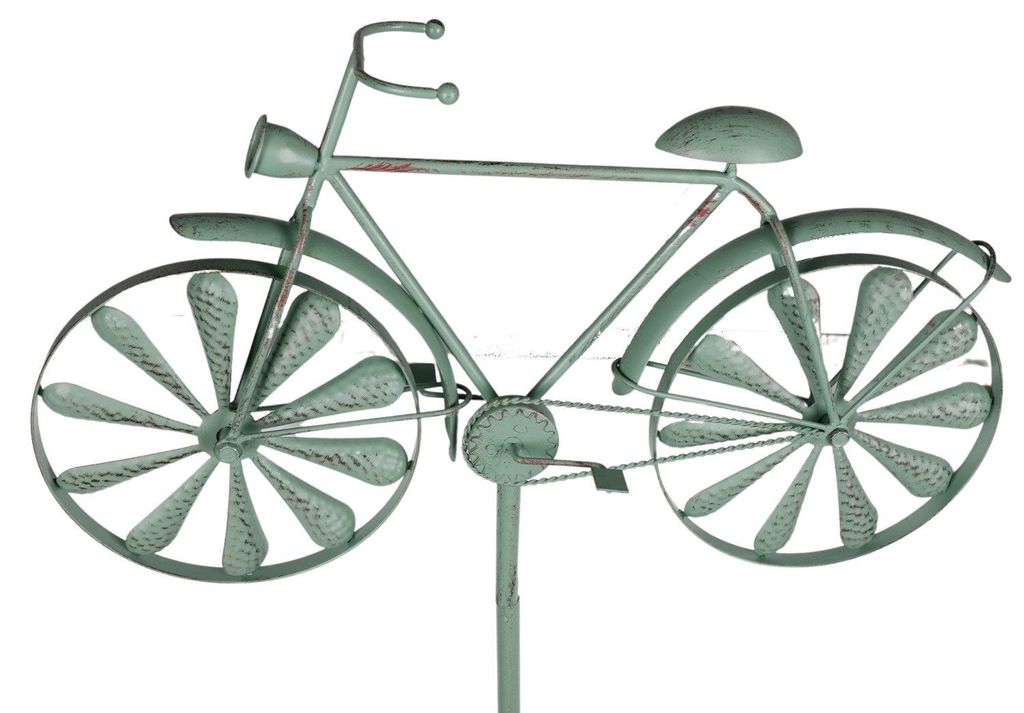 Gartenstecker Fahrrad Antik-Grün Windrad Windspiel Gartendeko Beetdeko Dekorad, Variante:Herrenrad
