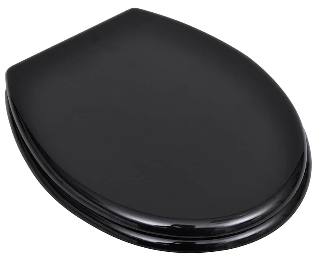 vidaXL Toilettensitz MDF Deckel Schlichtes Design Schwarz Produktbild 