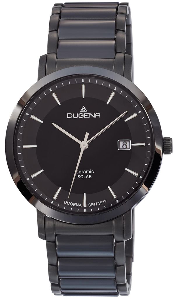 Dugena Herren-Uhr Solar Schwarz Analog Quarz Produktbild 